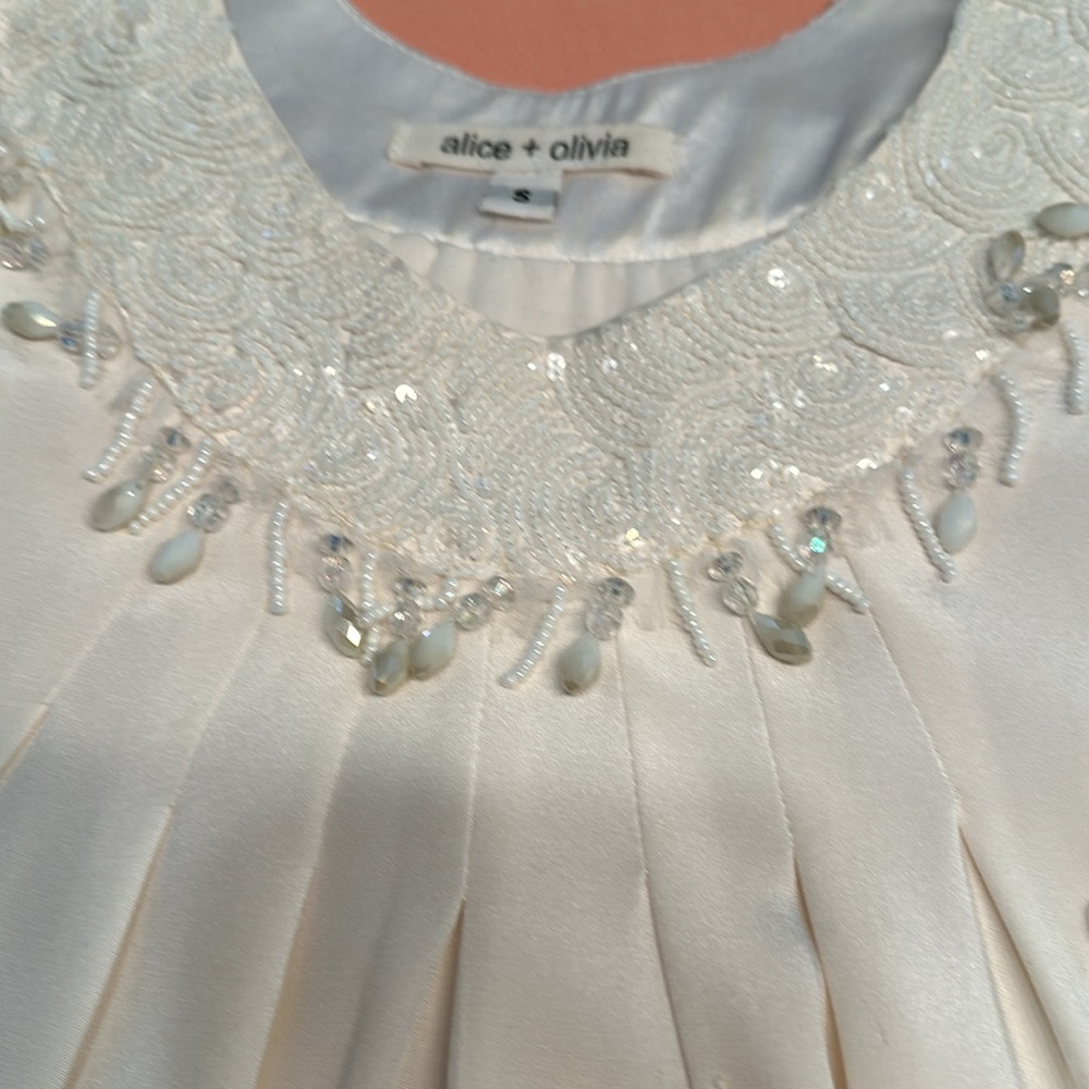 Alice + Olivia Evening Dress. Hand embroidered. - Picture 3 of 7
